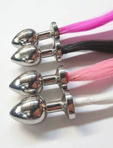 Faux Horse Tail Large Steel Butt Plug Steel Sex Toys